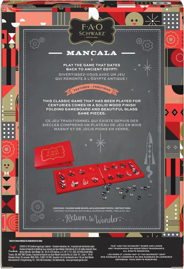 FAO Schwarz Mancala - Wood Board with Glass Pieces 7.webp