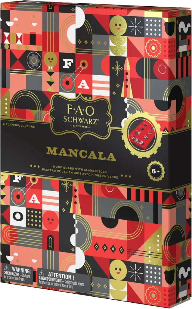 FAO Schwarz Mancala - Wood Board with Glass Pieces 5.webp