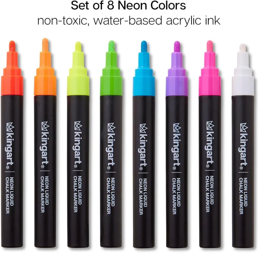 Kingart® Liquid Chalk Markers - Neon Palette (8 Units) 4.webp
