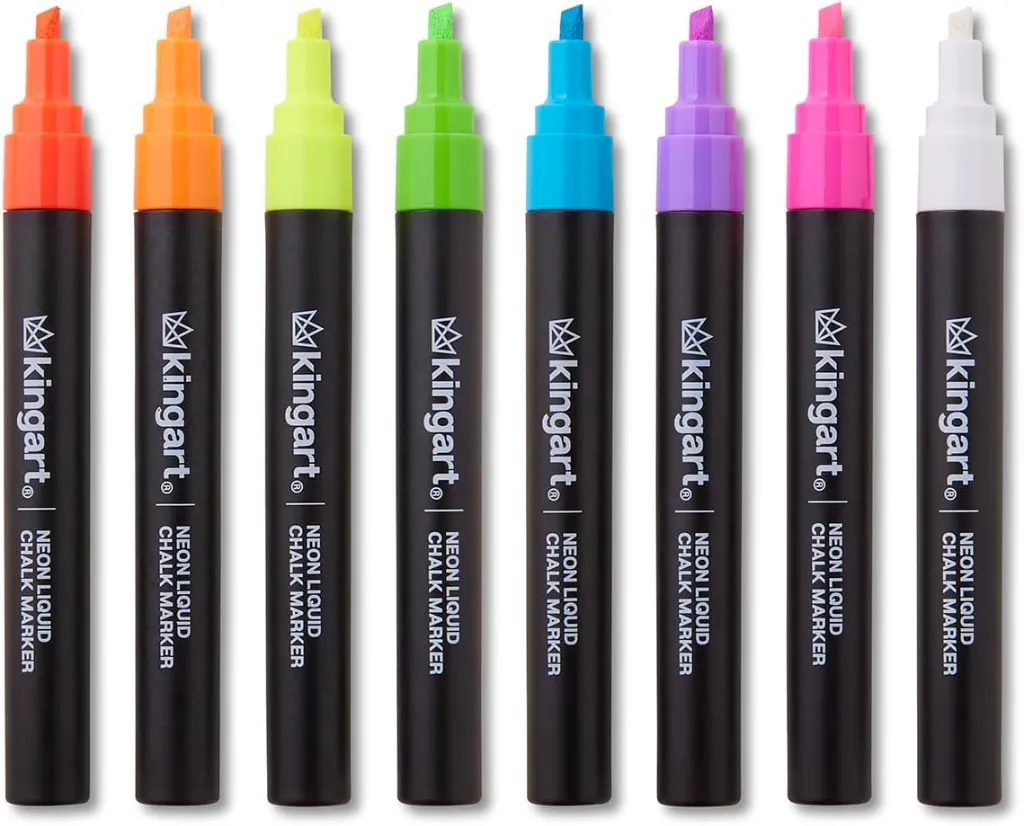 Kingart® Liquid Chalk Markers - Neon Palette (8 Units) 5.webp