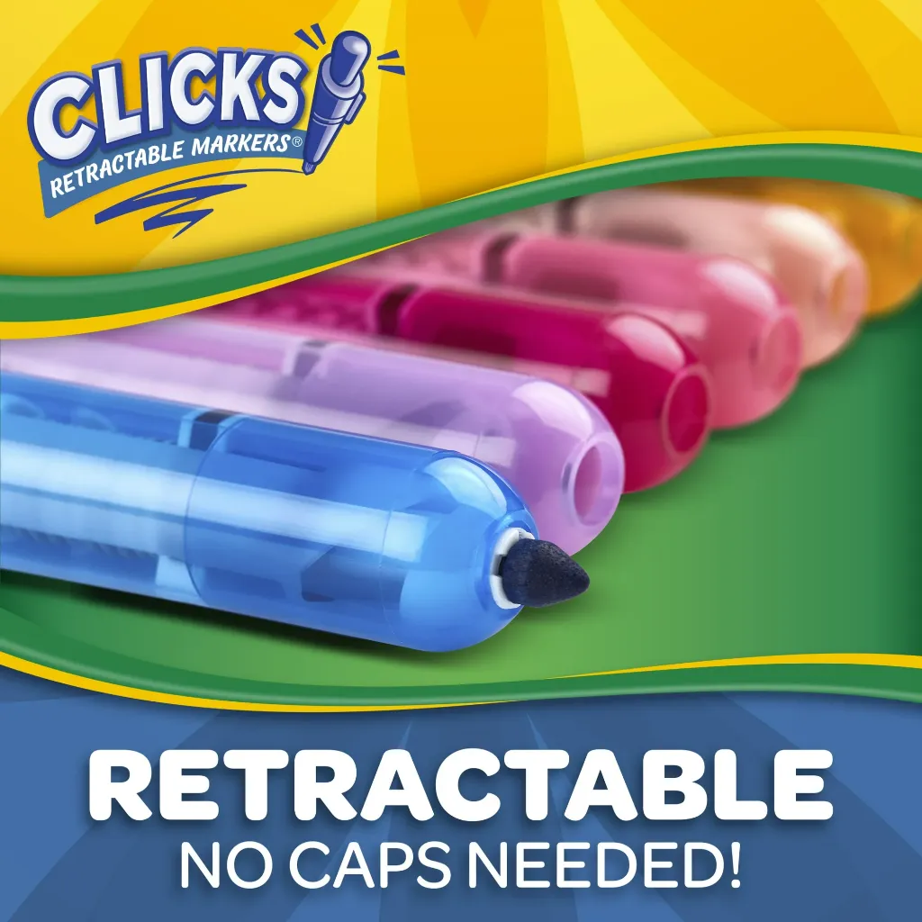 Crayola® Clicks Retractable Markers™ (10 Washable Markers) 6.webp