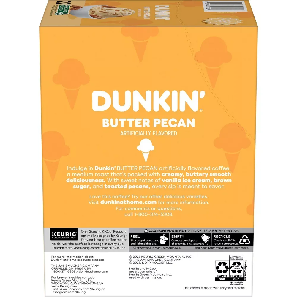 Dunkin' Butter Pecan Flavored Medium Roast Coffee - Keurig K-Cup Pods – 22ct 4.webp