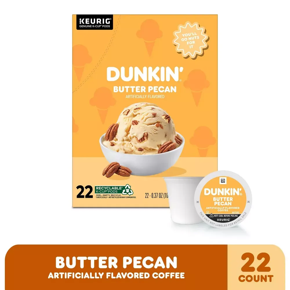 Dunkin' Butter Pecan Flavored Medium Roast Coffee - Keurig K-Cup Pods – 22ct 3.webp
