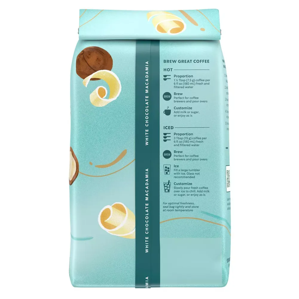 Starbucks White Chocolate Macadamia Nut Light Roast Ground Coffee - 11oz 10.webp