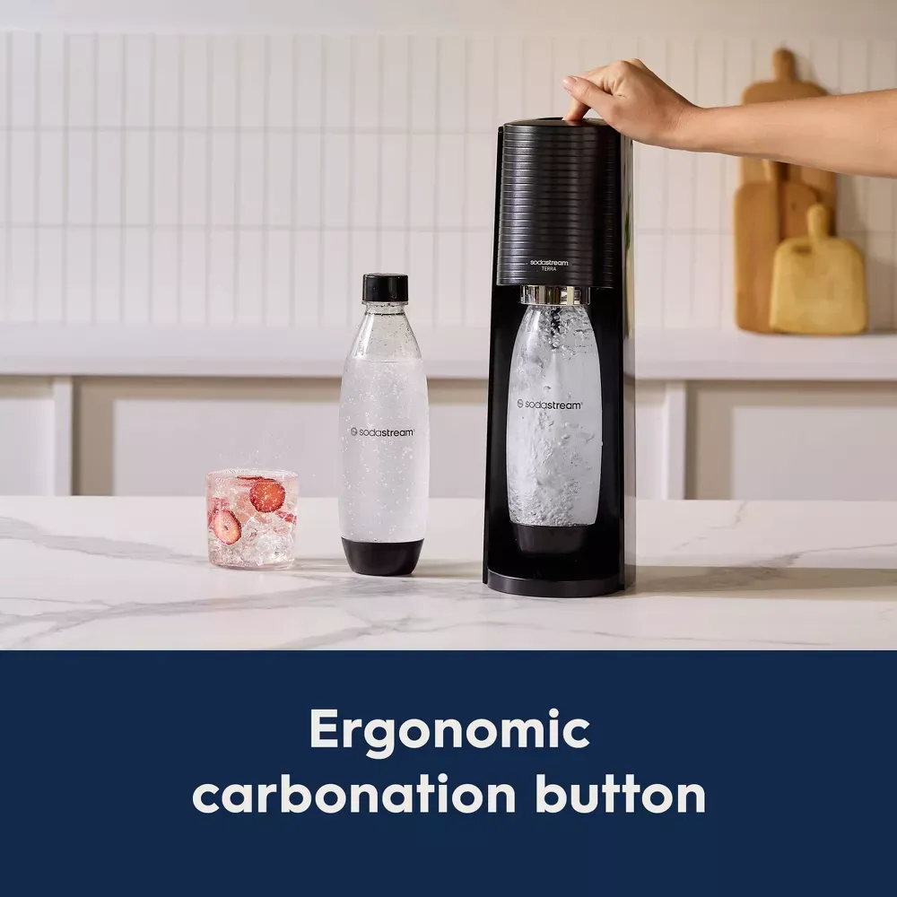 SodaStream Terra Sparkling Water Maker with CO2 and Carbonating Bottle Black 3.webp