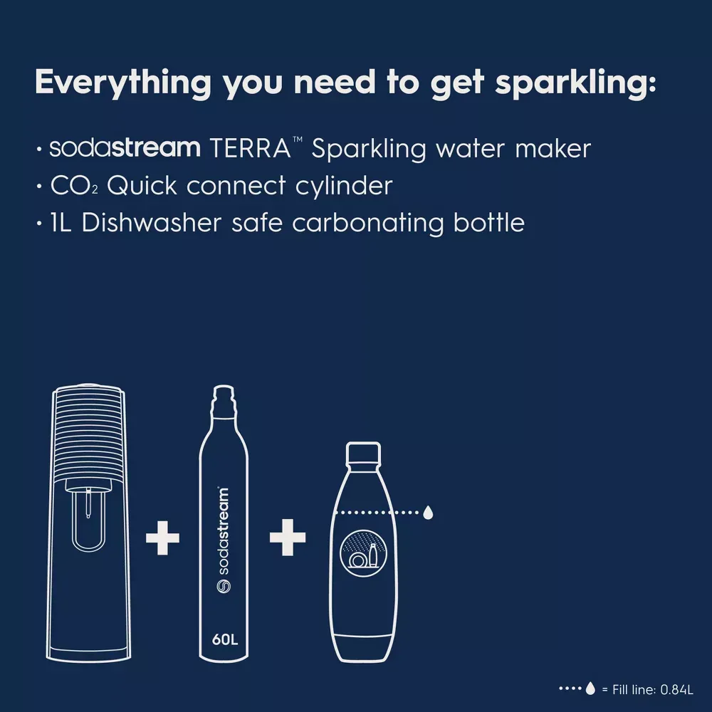 SodaStream Terra Sparkling Water Maker White Gold 7.webp
