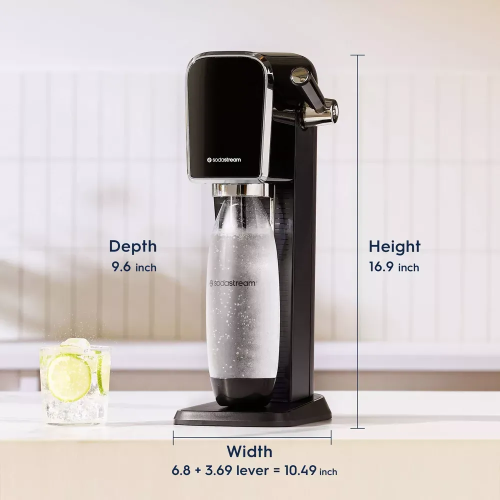 SodaStream Art Sparkling Water Maker with CO2 and Carbonating Bottle Black 10.webp