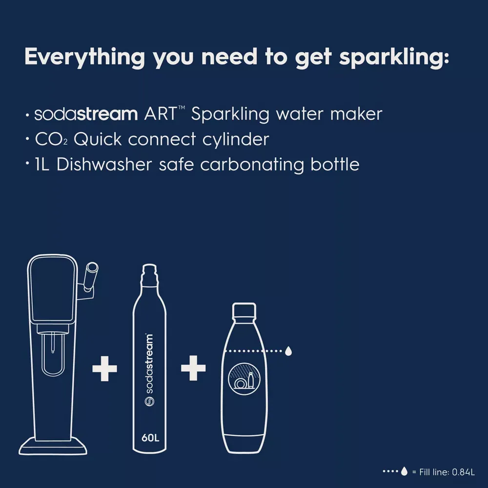 SodaStream Art Sparkling Water Maker with CO2 and Carbonating Bottle Black 2.webp