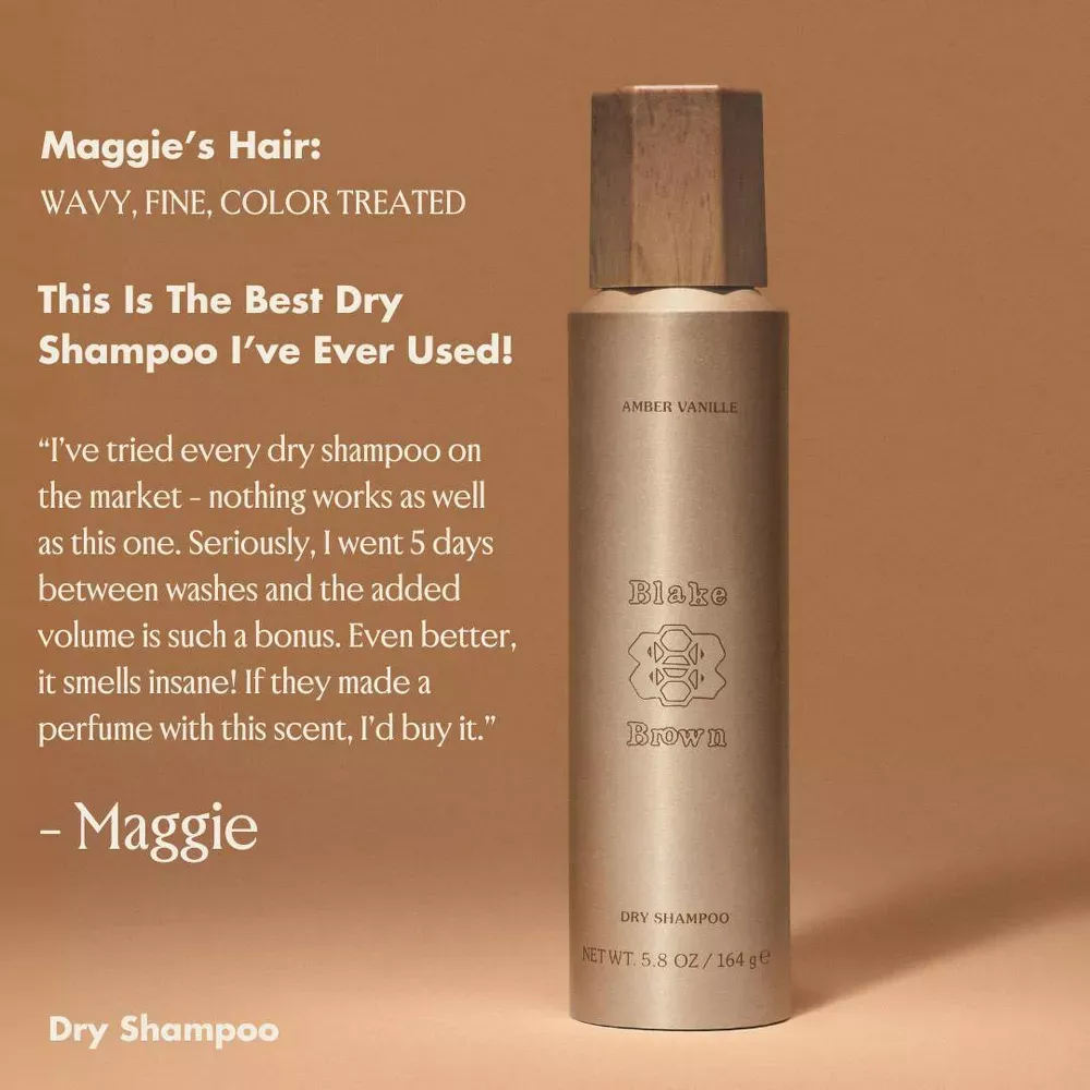 Blake Brown Dry Shampoo - Amber Vanille - Vanilla Sandalwood Fragrance - 5.8 fl oz 5.webp