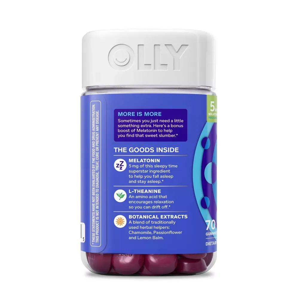 OLLY Extra Strength Sleep Gummies with 5mg Melatonin - Blackberry Zen - 70ct 8.webp
