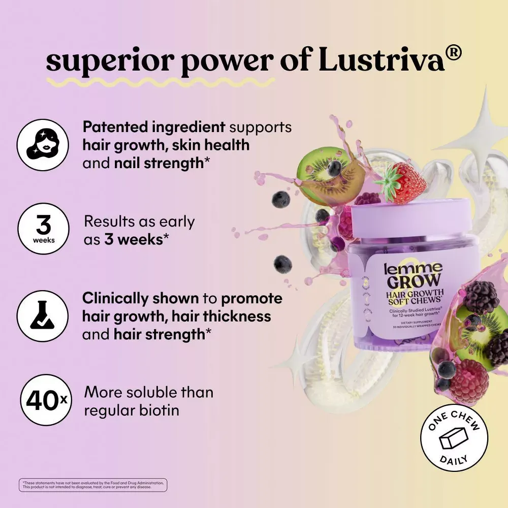 Lemme Grow Soft Chews - Hair Growth & Skin Support 4.webp