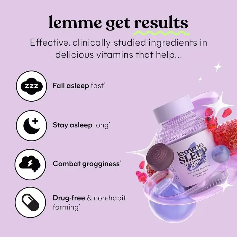 Lemme Sleep Tight Gummies - Melatonin & Magnesium (60 Gummies) 4.webp