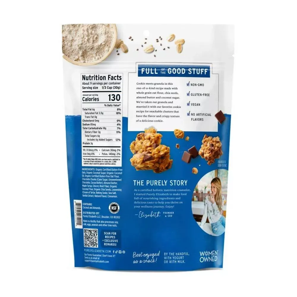 Purely Elizabeth Chocolate Chip Cookie Granola - 9oz 2.webp