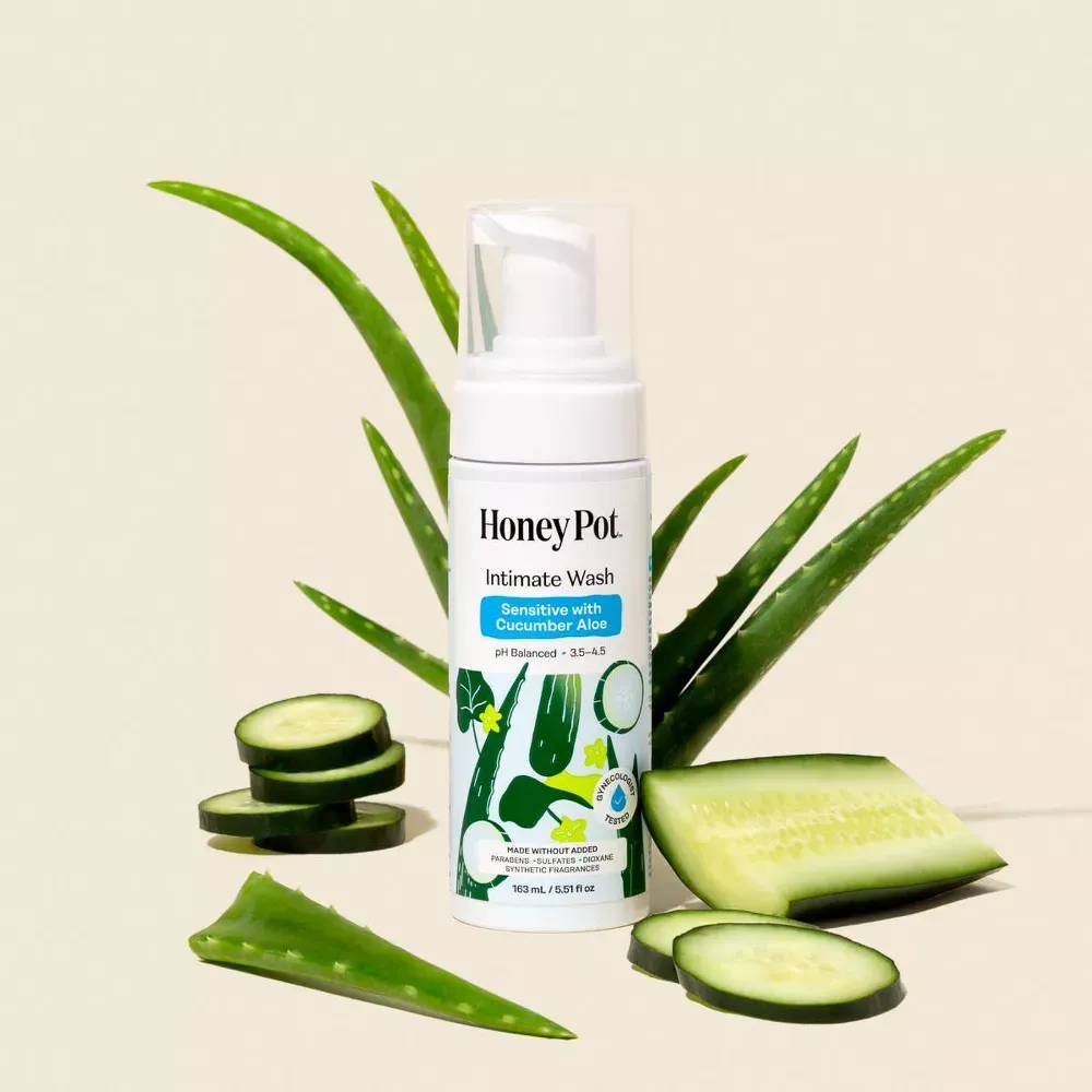 The Honey Pot Company Intimate Wash - Sensitive with Cucumber Aloe - 5.51 fl oz 2.webp