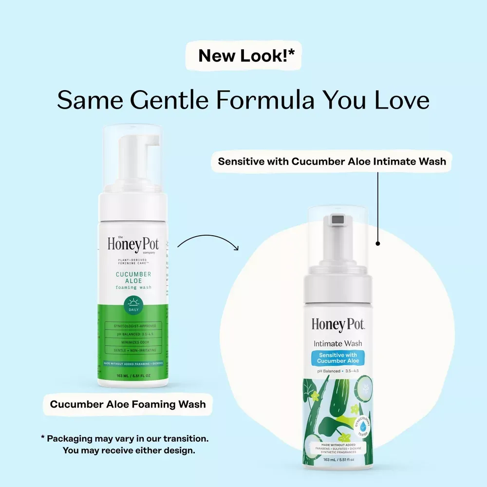 The Honey Pot Company Intimate Wash - Sensitive with Cucumber Aloe - 5.51 fl oz 3.webp