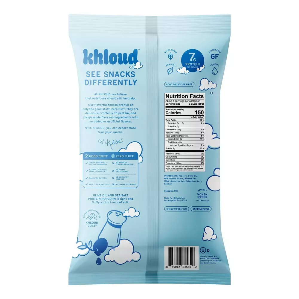 Khloud Olive Oil and Sea Salt Protein Popcorn - 4oz 2.webp