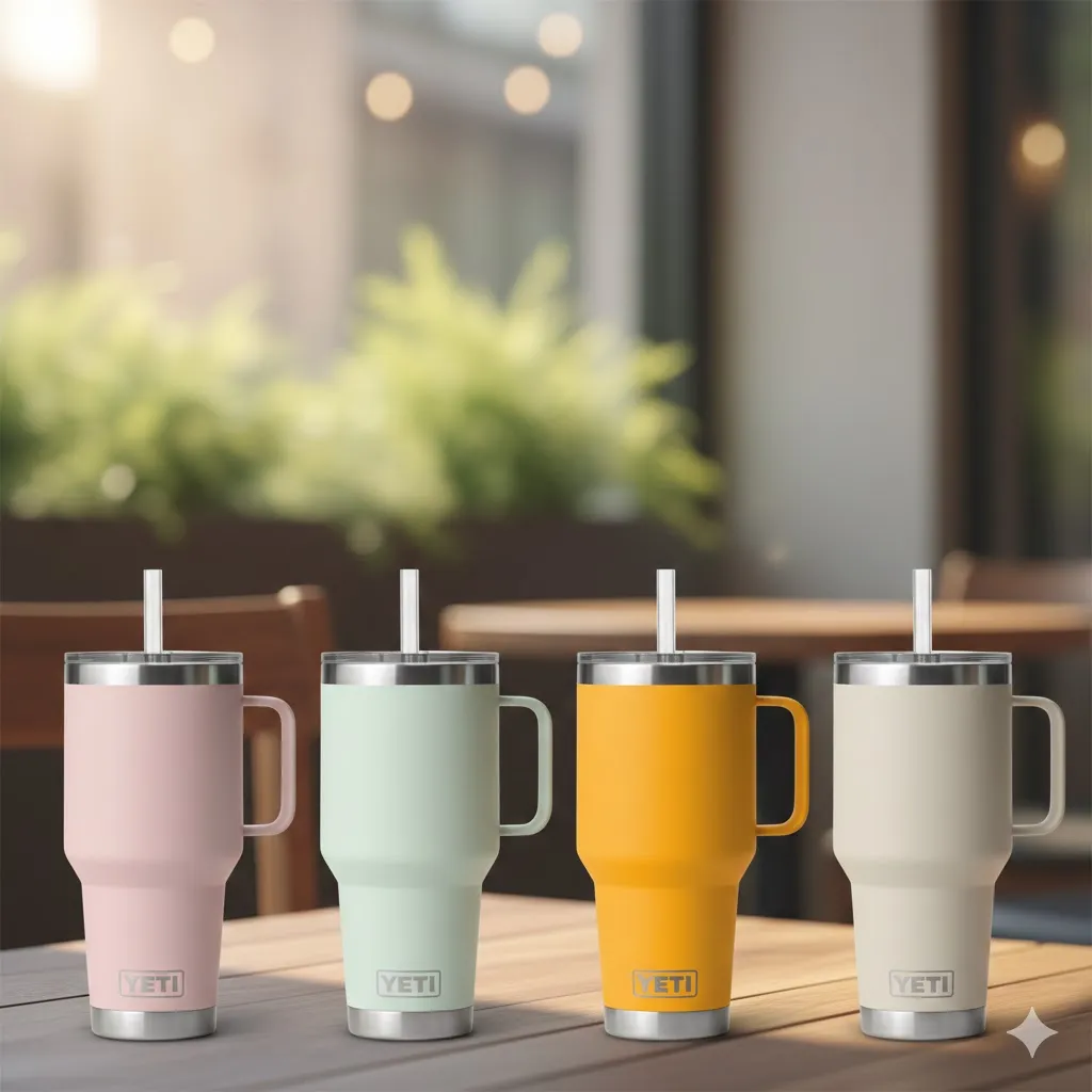 YETI® Rambler® 35oz Mug With Straw Lid (White)