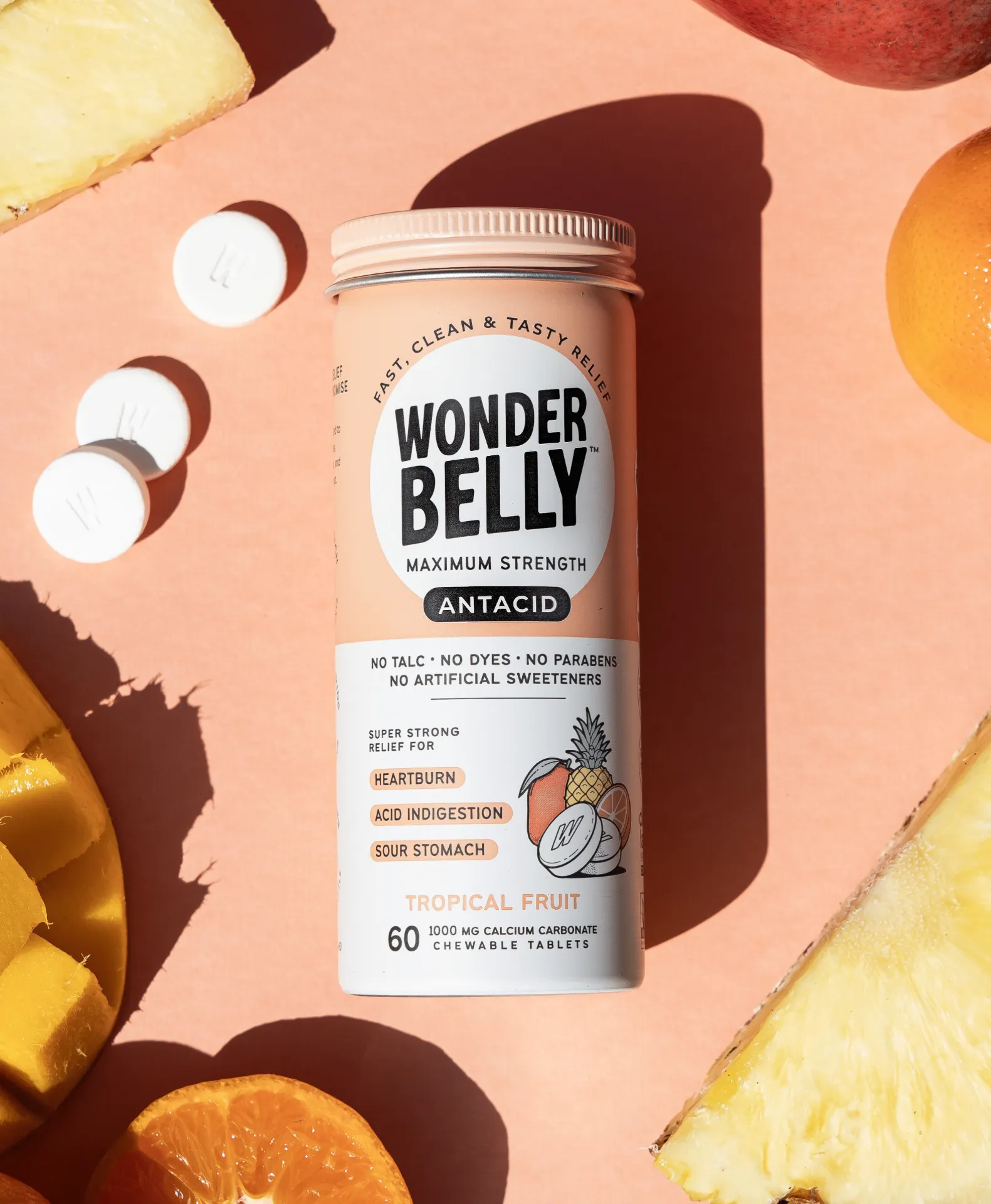 [NS-00014] Wonder Belly Antiacid Tropical Fuit 1000mg 60 CT