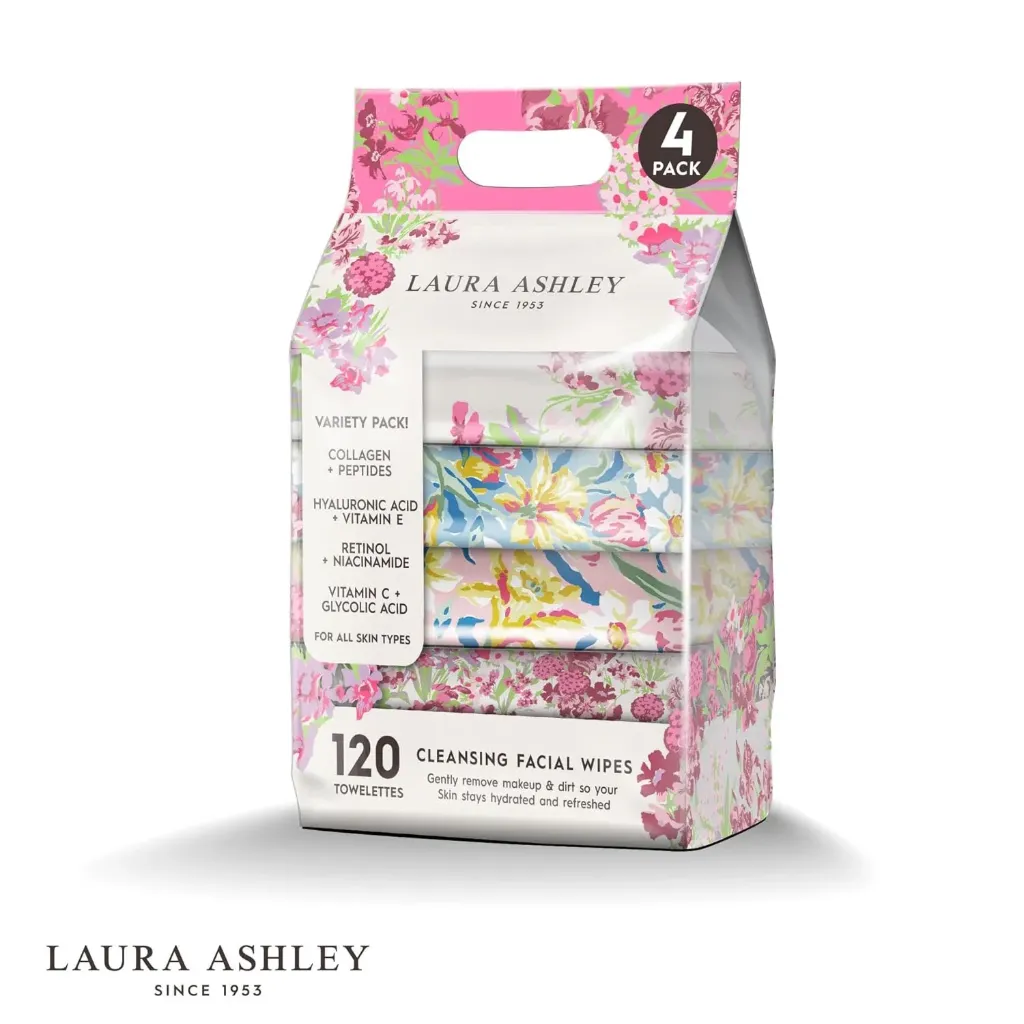 [SKC-00018] Laura Ashley Cleaning Facial Wipes - 4 Pack (120 Wipes)