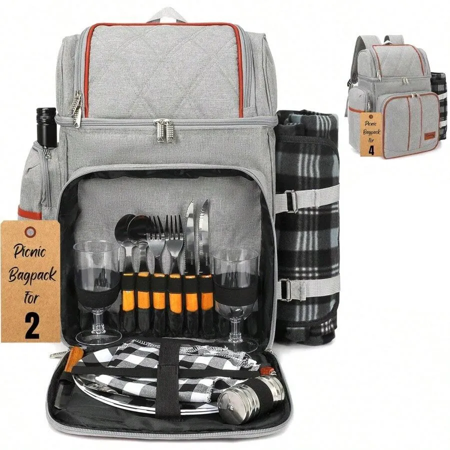 [LST-00001] Rnoony Picnic Backpack for Two - Oxford Grey