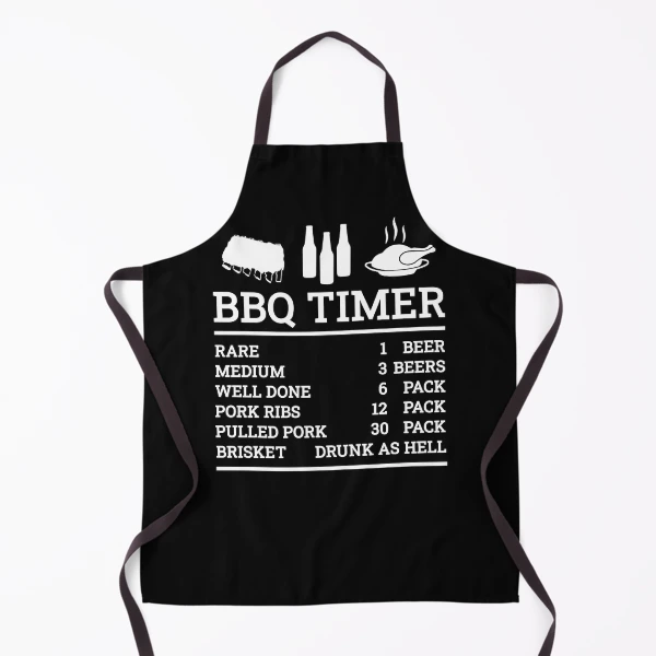 BBQ Apron - Black with Beer Timers