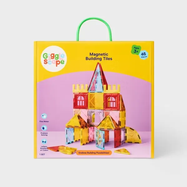 [GMS-00007] Giggle Scape™ Magnetic Building Tiles Set - Ages 3+ (46 pcs)