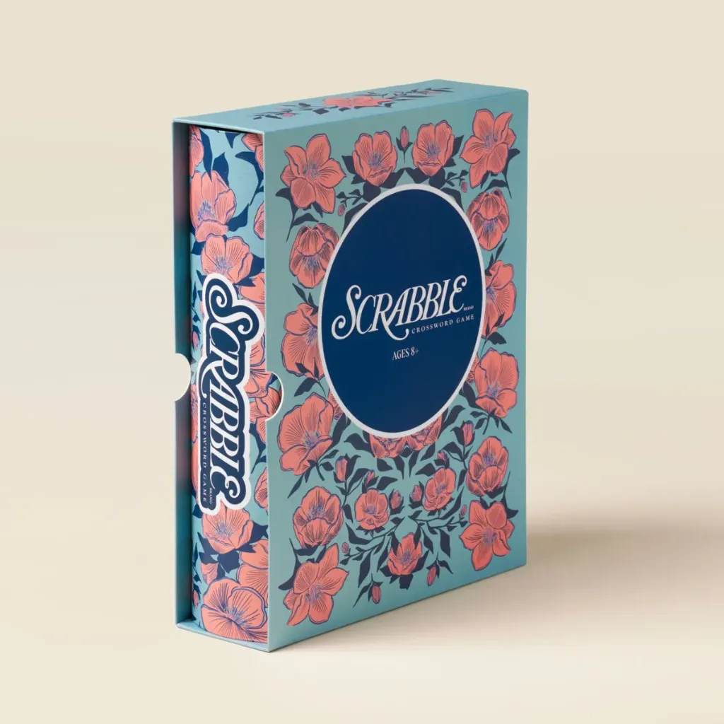 [GMS-00008] Scrabble Crossword Game - Floral Bookshelf (100 Letters)