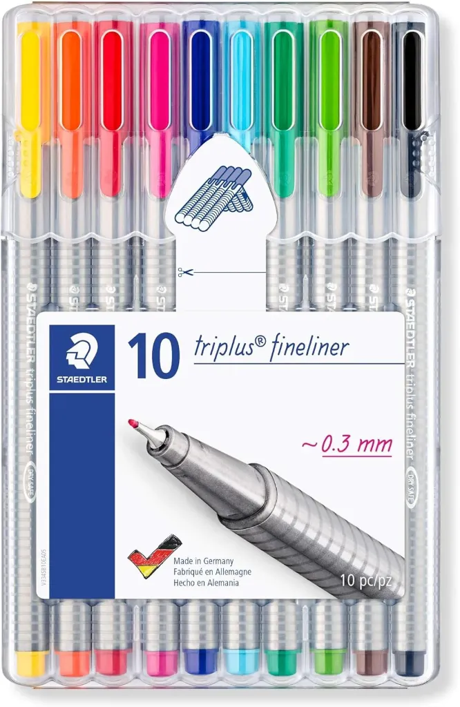 [ST-00012] Staedtler Triplus® Triangular Fineliner Markers 0.3mm (10 Pack)