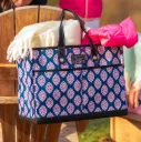 Scout: The BJ Bag Pocket Tote Bag - Rombus Blue Pink ( 18.5 W X 14 H X 8.5 D )